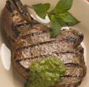 Grilled Veal Chops with Cilantro-Mint Chimichurri - high res