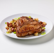 Grilled Veal Chops with Potato Leek Hash